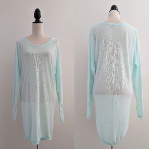 Like New Babaton Sheer Linen Long Sleeve Tunic Dress Sz M